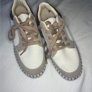 Ilse Jacobsen Cream and Brown Sneakers
